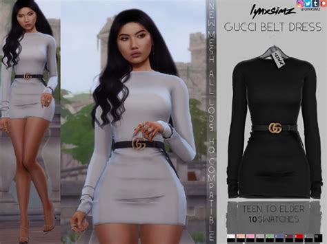 sims 4 Gucci belt dress